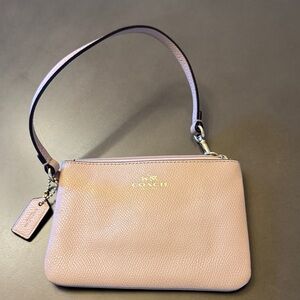 Coach Light Pink Leather Wristlet